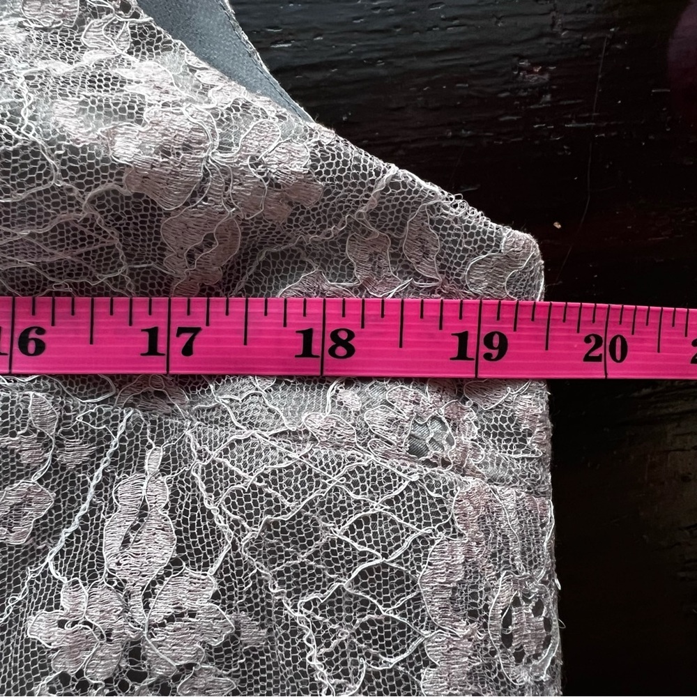 Dana Buchman Light Pink Lace Over Gray Tank Top. Size 12 - Picture 7 of 9